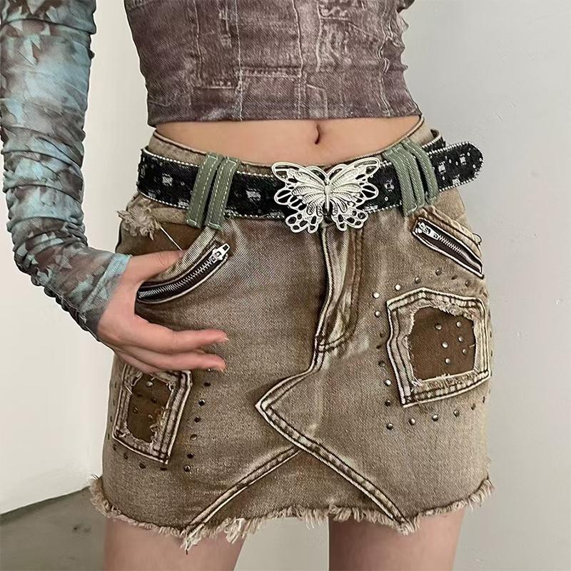 Korean Style Retro Jeans Belt Female Personality Y2K Vintage Ins Style With Jeans Belt Decoration Belt Clothing Accessories