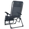 Folding Lounge Chair Grey Textilene
