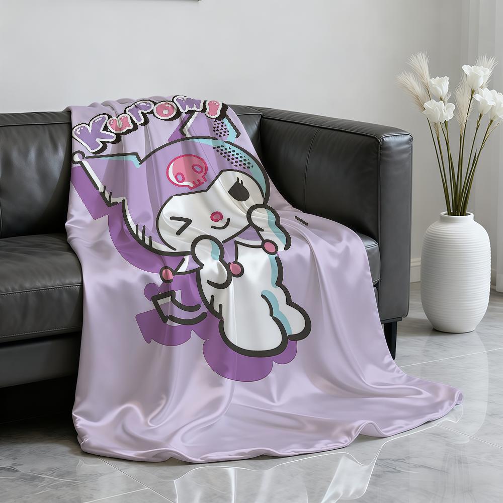 Kawaii H-HelloKitty Kuromi My Melody Cinnamoroll Blanket Soft Throw Blanket for Home Bedroom Bed Sofa Picnic Office Blanket Gift