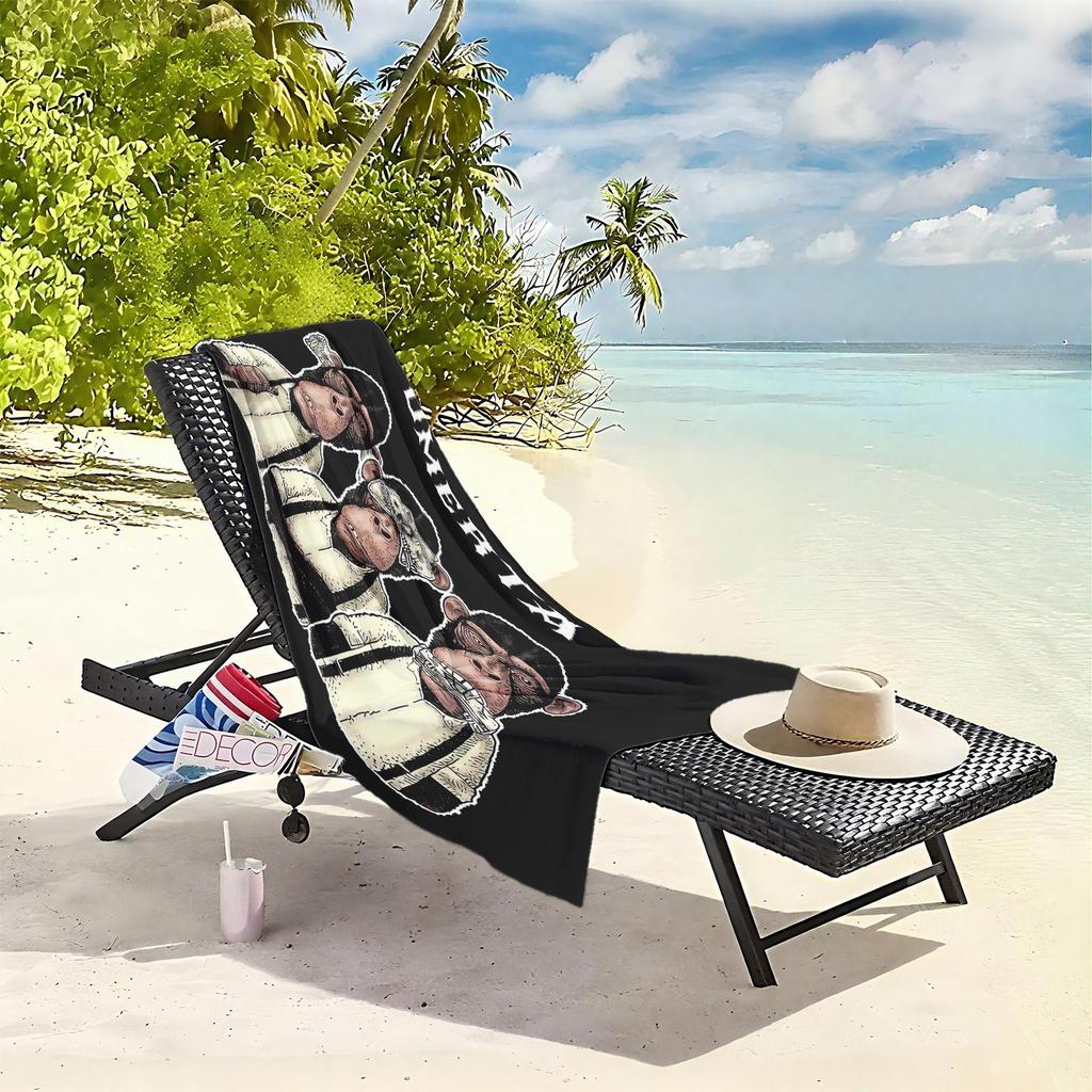 1pc Omerta Code Silence of the Monkeys 2D Printed Microfiber Beach Towel, quick dry super absorbent. Great for beach, pool