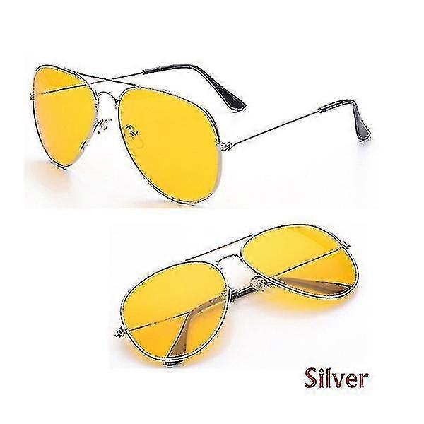 Simple Retro Yellow Metal Frame Sunglasses Men And Women Personality Outdoor Driving Accessories G