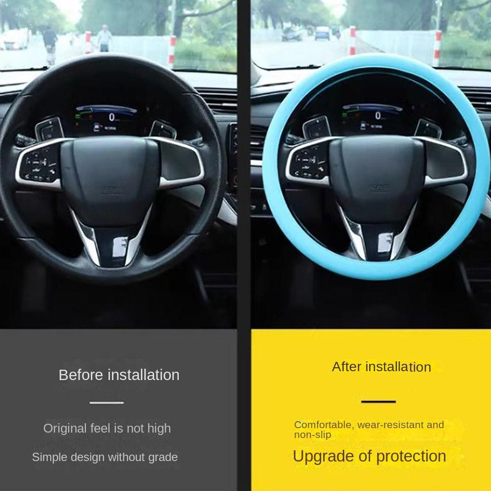 Silicone Car Cover Non-slip Car Elastic Glove Cover Trendy Steering Wheel Cover Universal