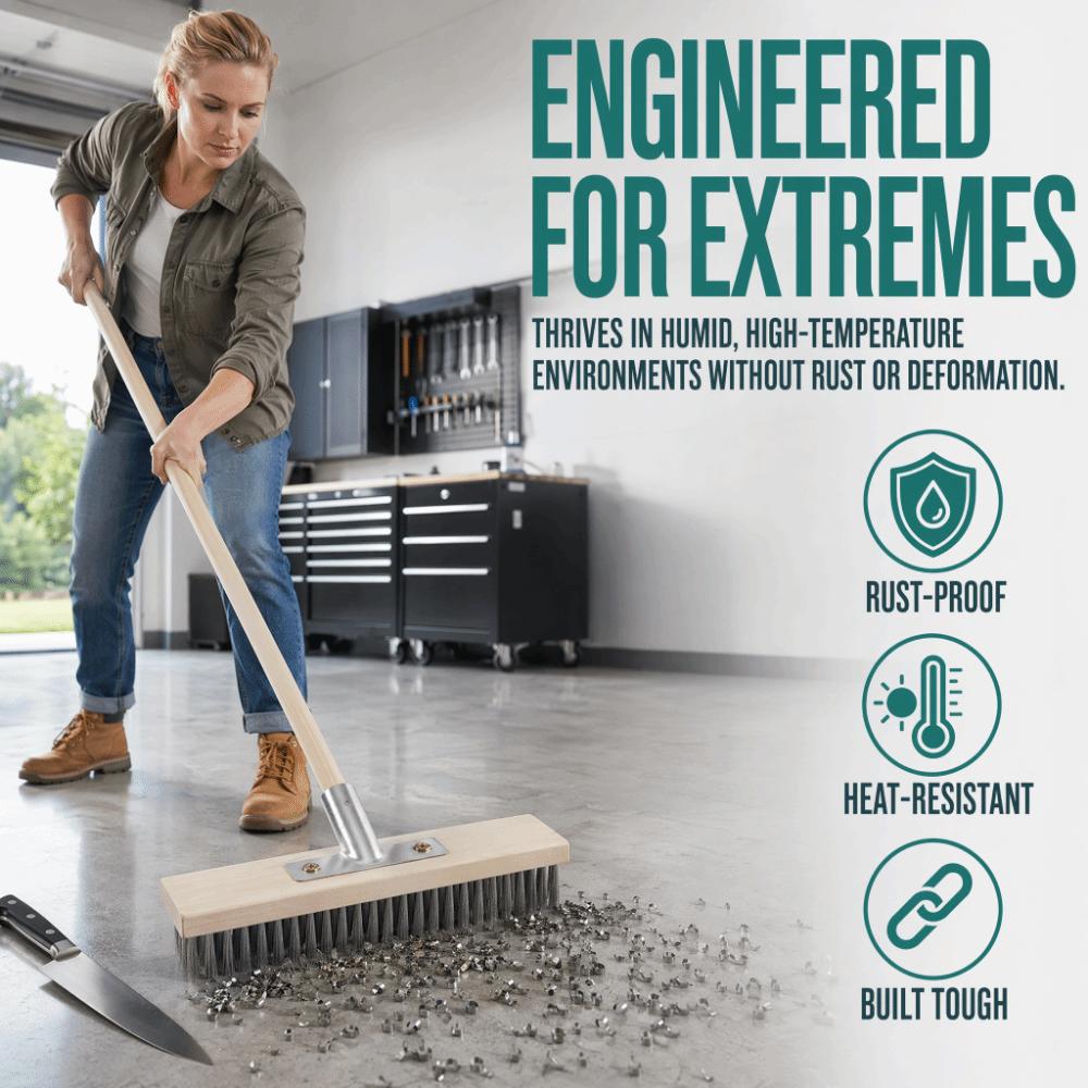 Stainless Steel Stainless Steel Brush Rust-Proof Floor Scrubbing Brush Yard Maintenance