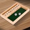 Shut The Box Dice Board Game Wooden Flaps & Dices Game 4 Players Pub Bar Party Supplies Family Entertainment for Kids & Adults