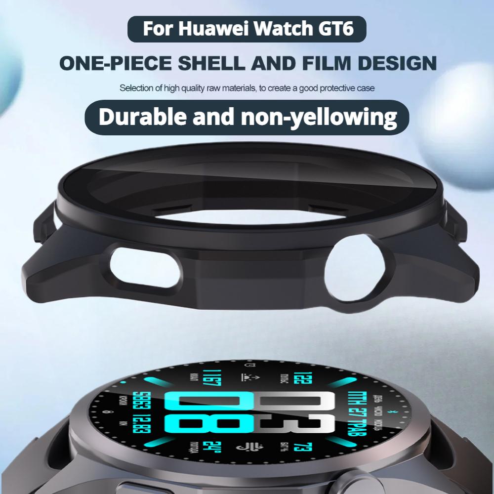 Закаленное стекло+чехол из ПК для Huawei Watch GT6 41 мм Полное покрытие Аксессуары для умных часов Защитные Жесткие Чехлы для Huawei GT6 46 мм