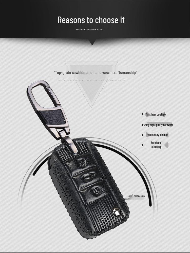 Roewe RX5/i6/eRX5 Smart Key Cover Genuine Leather Keychain