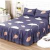 Solid Color Bed Skirt 1pcs Cover Bedroom Bed Cover Bed Skirt with 2pcs Pillowcase Non-slip Mattress Cover Bedsheet Bedspread