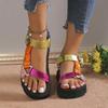 2025 Новые летние уличные пляжные повседневные сандалии Модные женские сандалии Цвет Плоские Повседневные Легкие туфли для дам Zapatillas Mujer