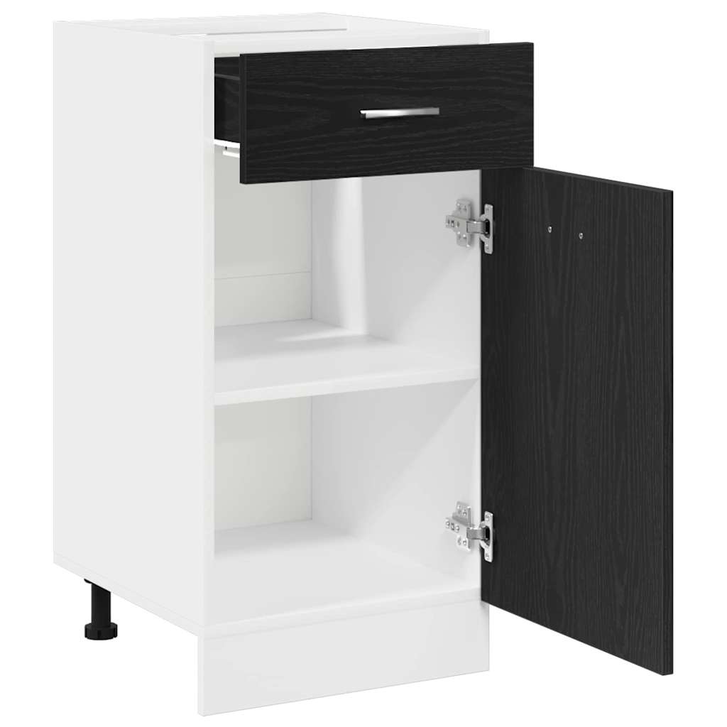 Hanging Cabinet with Shelf Black Oak Effect 40 x 46 x 81.5 cm