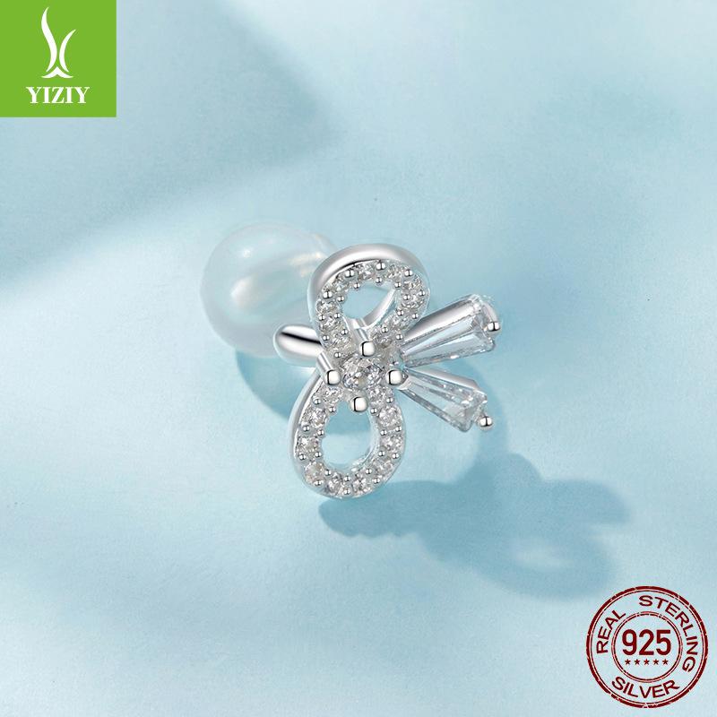 Single Bow Earclip, Special Fashion Personalized Daily Ol Versatile S925 Sterling Silver Earrings Jewelry