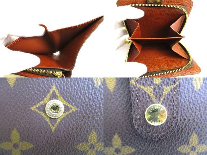 Authentic LOUIS VUITTON Monogram Brown Leather Bifold Wallet Compact Zippe #9789 Refurbished