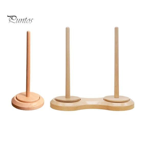 Wooden Yarn Holder Single or Double Yarn Skein Holder Desk Yarn Thread Dispenser Spinner for Crocheting Twirling Yarn Knitting Embroidery Accessory