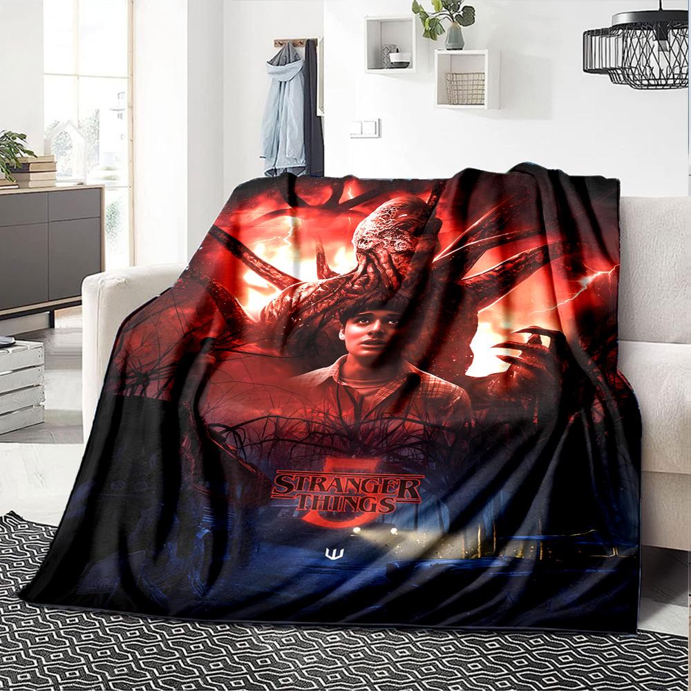 Stranger Things Blanket Comfortable Suitable for Picnics Office Bedding Four Seasons Universal Stylish Decor Perfect Gift for Relatives and Friends