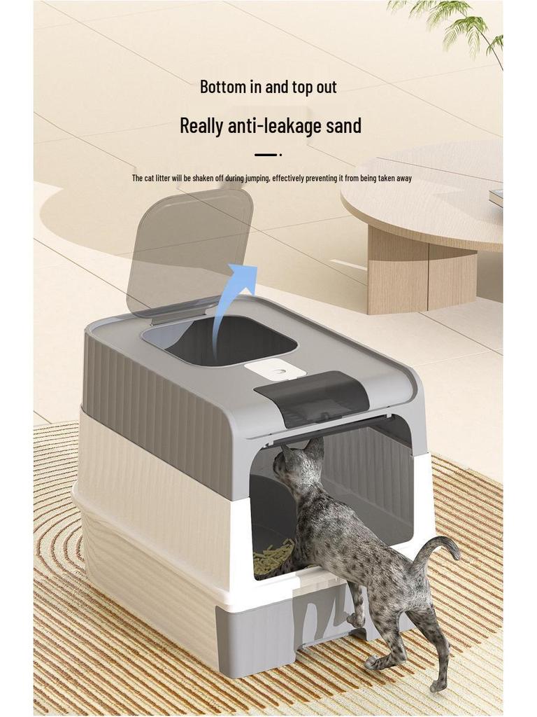 Large Enclosed UV-Sterilizing Cat Litter Box with Drawer