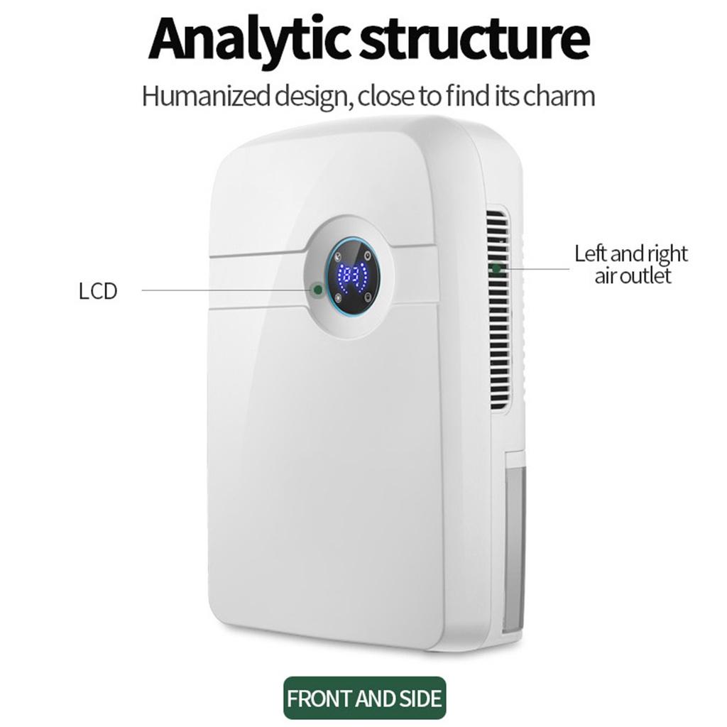Электрический осушитель воздуха, 72 Вт, 2500 мл, с дистанционным управлением, домашний бесшумный светодиодный экран, двойная дренажная система, многофункциональный очиститель, вилка европейского стандарта