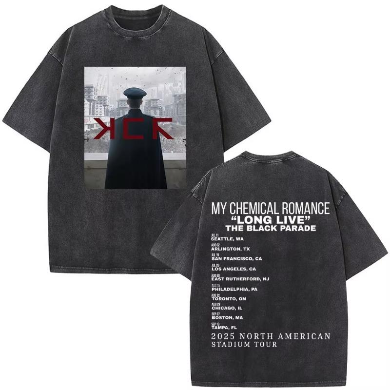 Винтажная стираная футболка рок-группы My Chemical Romance Three Cheers for Sweet Revenge Готические футболки Мужская одежда Футболки