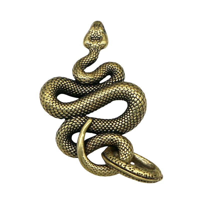 Copper Brass Mini Snake Antique Bronze Decor Figurines For Interior Decoration Desktop Ornament Pure Copper Miniatures Statue