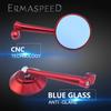 CNC Aluminum Motorcycle Rear View Mirrors Blue Lens Side Mirror Black Red Blue for Motorbike Scooter Moto Racing