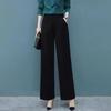 New Spring and Autumn Fashion Commuting Simple Loose Versatile Hanging High Waist Pocket Slim Straight Leg Wide Leg Pants