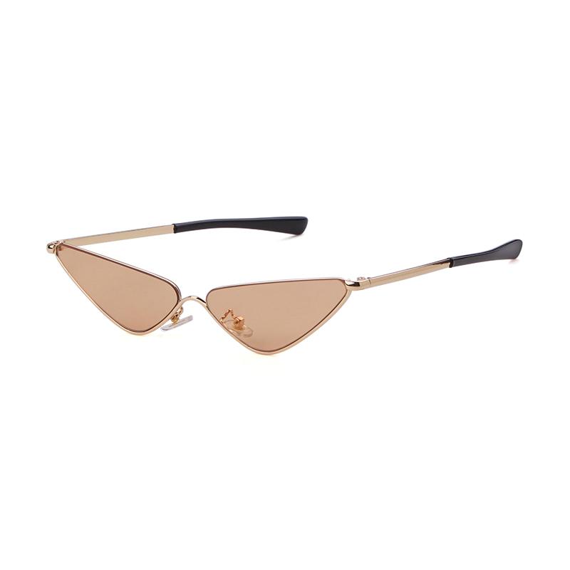 Fashion Slim Metal Triangle Cat Eye Sunglasses for Women Men Designer Trendy Ocean Lens Half Frame Cateye Sun Glasses S8807G