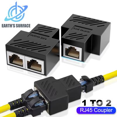Разветвитель RJ45 Cat6 Cat5e Адаптер-удлинитель Ethernet-кабеля 1 на 2 Двойной гнездовой RJ45 1000 Мбит/с LAN-интерфейс Ethernet-разъем