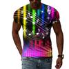 Summer Fashion Personality Musical Note Graphic T Shirts Trendly Men Retro Street Style 3D Printed Round Neck Short Sleeve Tees