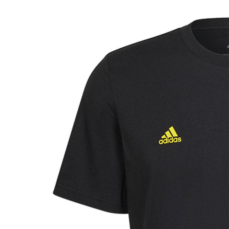 Adidas Футболка с коротким рукавом и круглым вырезом с принтом логотипа, мужские топы, черные HG1400
