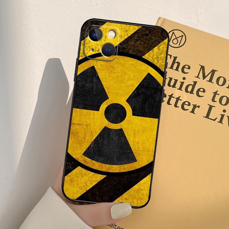 Чехол с эмблемой ядерной радиации для iPhone 13 14 Pro Max 11 12 Mini 6S 7 8 Plus SE 2020 2022 X XR XS MAX Cover Coque