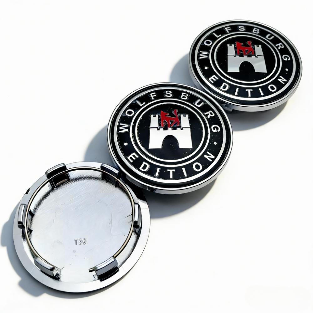 4pcs Wolfsburg Logo Emblem Car Wheel Center Caps 69MM Clips 56MM Wheels Hub Dust Cap Rim Hubcaps Cover Replace Car Accessories
