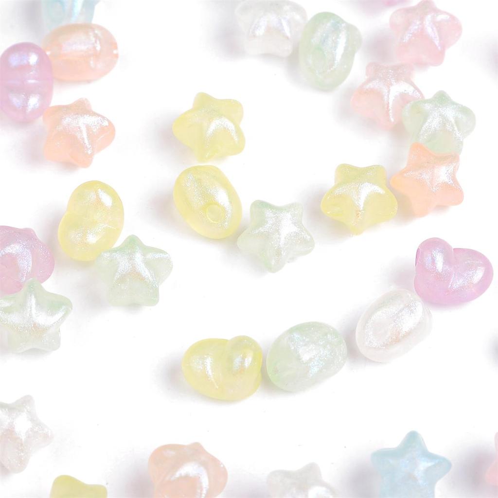 35-50 шт./пакет, 11 мм, пластиковые акриловые бусины в виде звезды и сердца для ожерелья, браслета, бусины для изготовления ювелирных изделий своими руками