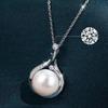Necklace Pendant Water Drop-shaped Faux Pearl Jewelry Shining Cubic Zirconia Pendant Clavicle Chain for Wedding