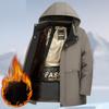 Men's Winter Warm Fleece Jackets Casual Windproof Outwear Coat With Pockets Hooded Work Jacket Windbreaker for Men Padded Thick Parka Thermal Jackets