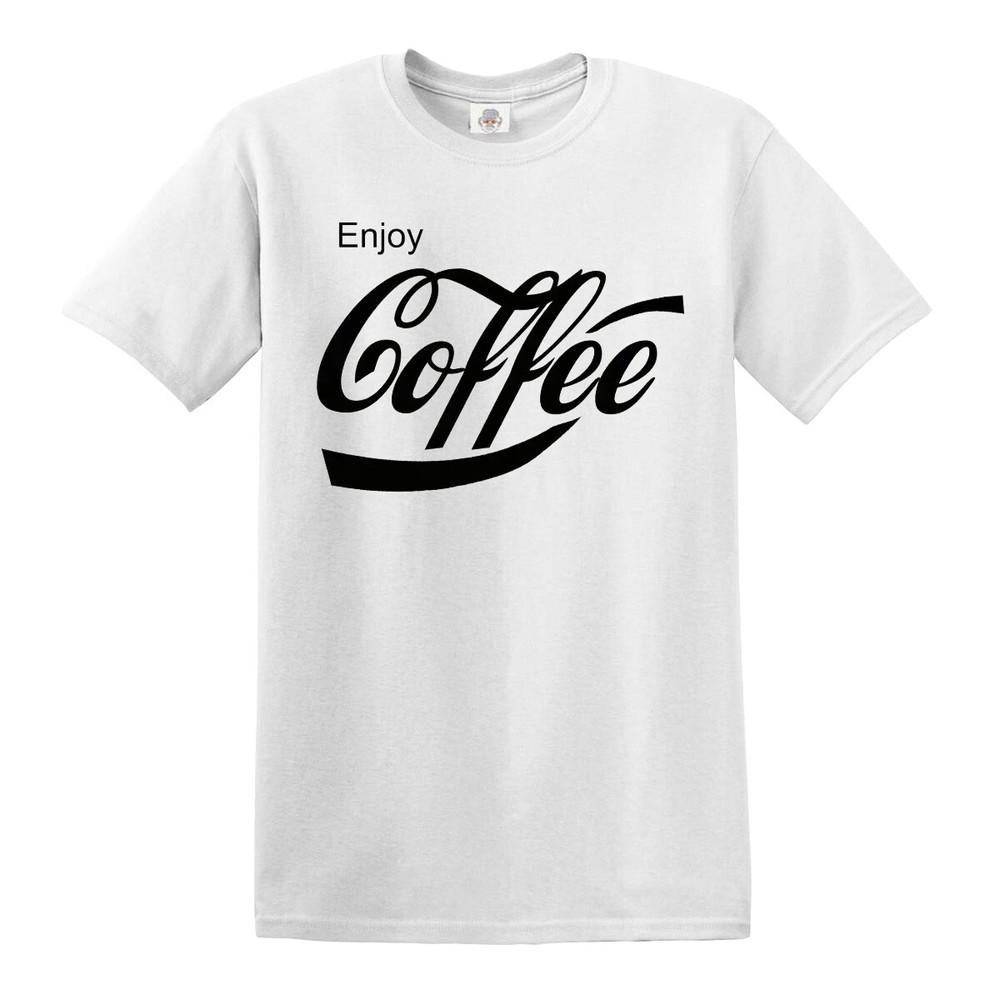 Enjoy Coffee T Shirt Mens Funny Coffee Lover Cute Design Gift Present Tee