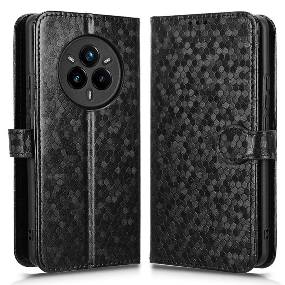For Realme 14 Pro+ 5G Wallet Case Dot Pattern Imprint PU Leather Phone Cover