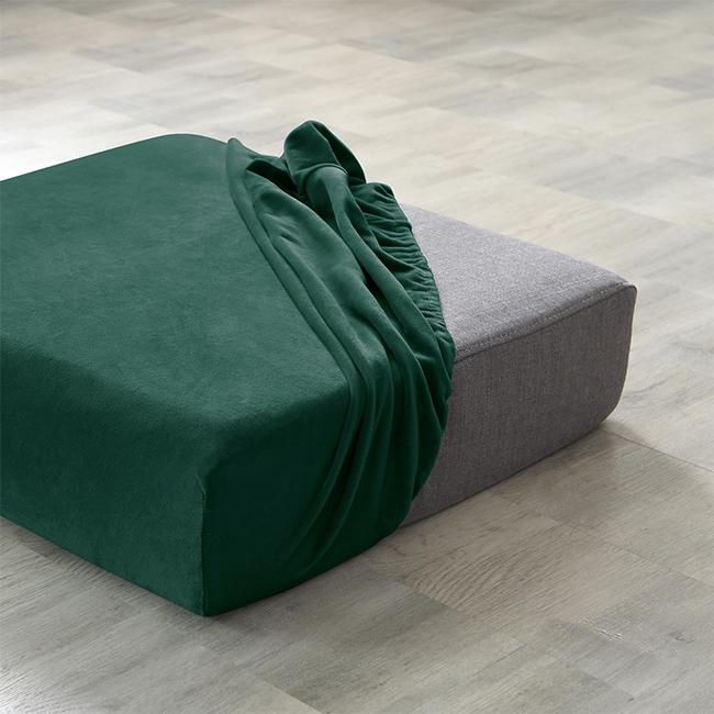 Sofa Seat Cover, Velvet, Green, Bottle Green 150-190Cm