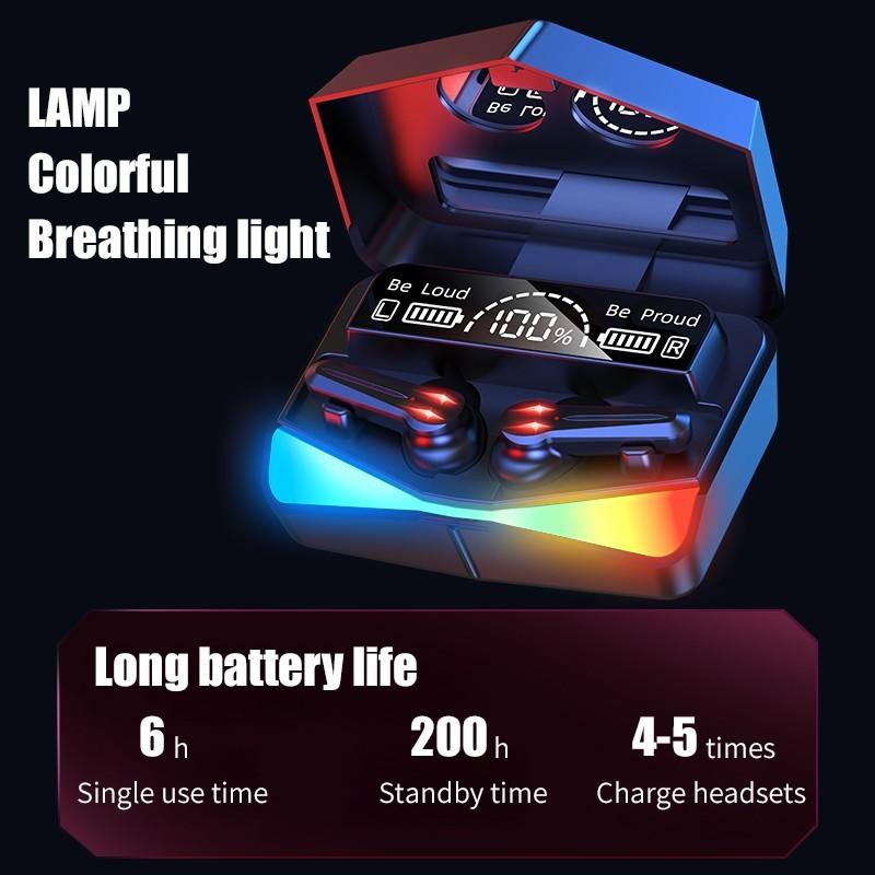 Bluetooth-гарнитура TWS V5.1, зеркальный цифровой дисплей, красочная окружающая подсветка, стереогарнитура с низкой задержкой, игровая Bluetooth-гарнитура для киберспорта