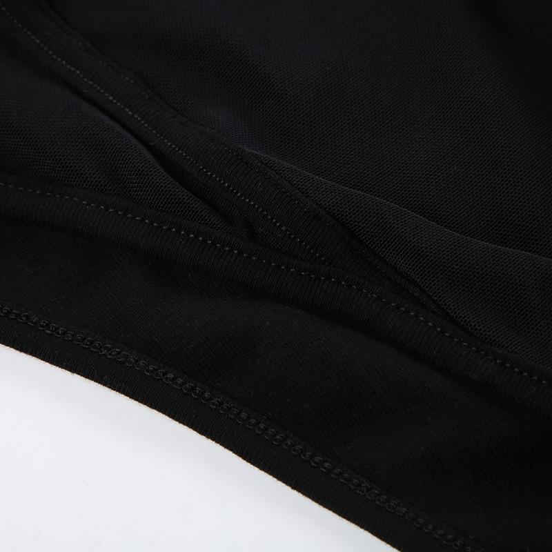 Женский сексуальный комбинезон из двух частей Pure Desire Wind Mesh Splicing Booklet Buckle Slim с длинным рукавом