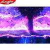 5D Diamond Painting Cross Stitch Winter Landscape Full Round Embroidery Mosaic Christmas Decoration