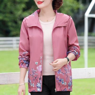 Женская тонкая куртка с капюшоном, свободная куртка больших размеров для людей среднего и пожилого возраста