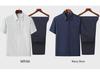 Мужская рубашка Ice Silk с коротким рукавом и свободными лацканами для людей среднего и пожилого возраста