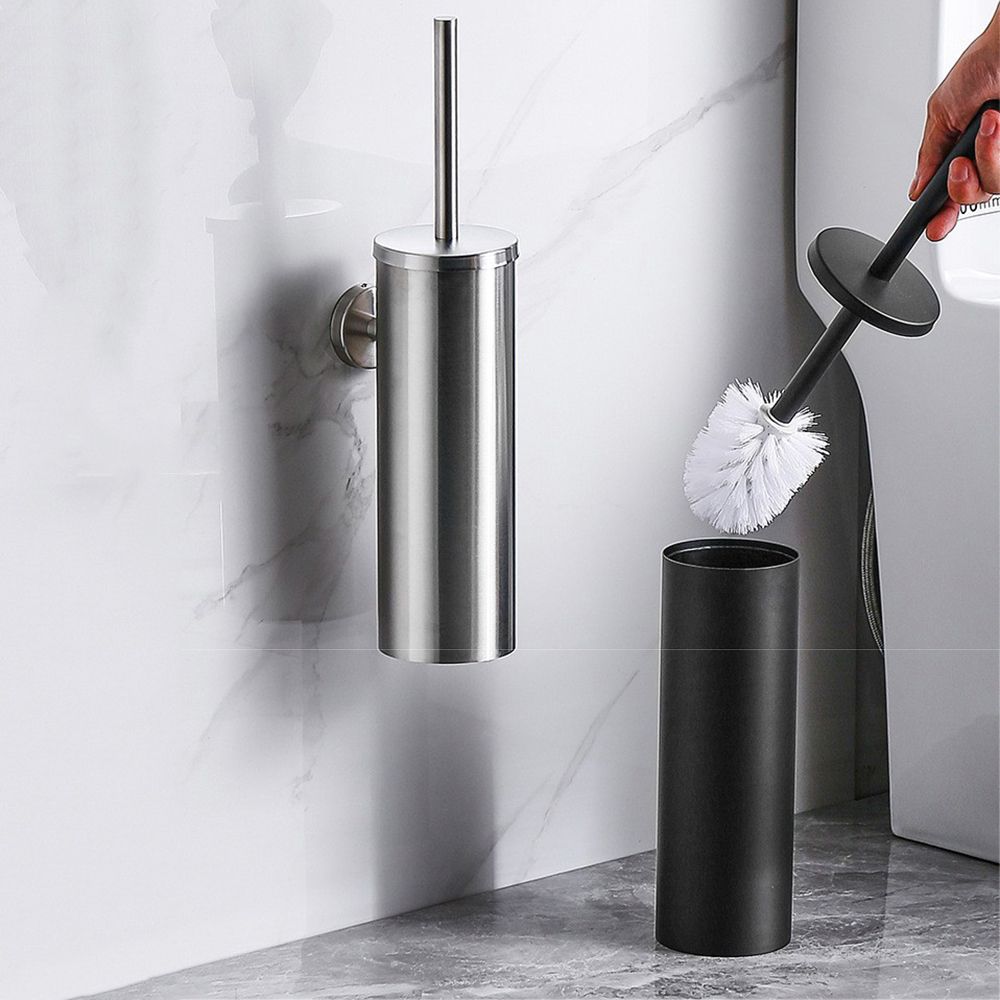 Wall Mounted Toilet Cleaning Brush Stainless Steel Toilet Brush Set Bathroom Accessories