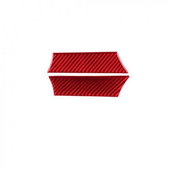 1 Pair Bright Red Carbon Fiber Car Inner Door Handle Sticker For Mini R55 R57