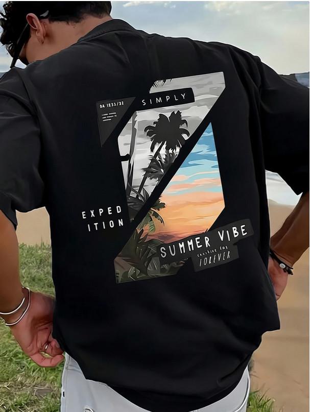 Unisexs Beach T Shirt Summer Casual Graphic Tee Loose Fit Short Sleeve Vacation