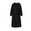 Summer New Product Women's Clothes Minimalist Cotton Long Sleeves V-neck Wrap Shirt Skirt Dress 1267048