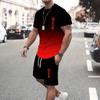 Summer Beach Shorts Suit 3D Casual Men's T-Shirt Suit Sportswear Men's Short Sleeve Shorts Suit Men's T-Shirt Breathable Suit