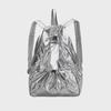 Рюкзак Silver Textured Drawstring Backpack 2024 года — большая вместимость, повседневный стиль, нишевый дизайн для женщин