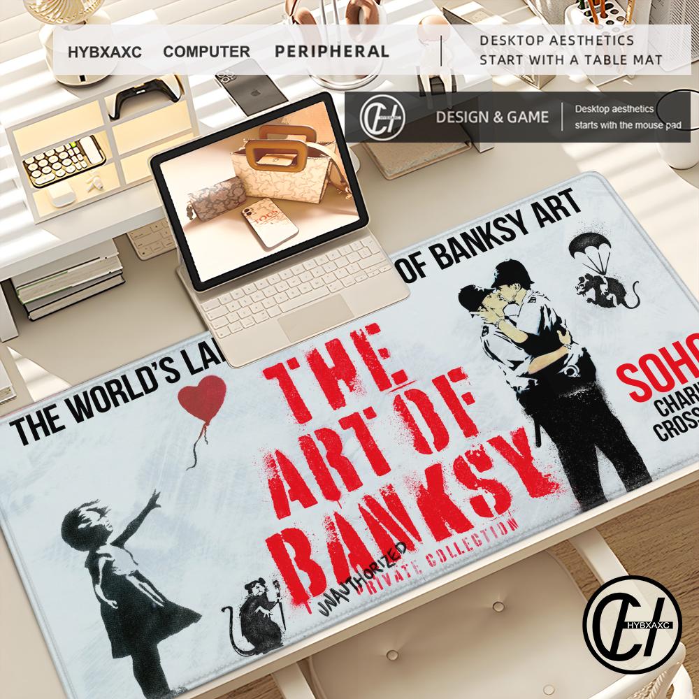 Graffiti Art Banksy S Mouse Pad Large Desk Mat Keyboard Ergonomic Office Rubber Game PC Non-slip Anti-fray Home Custom Best Pric