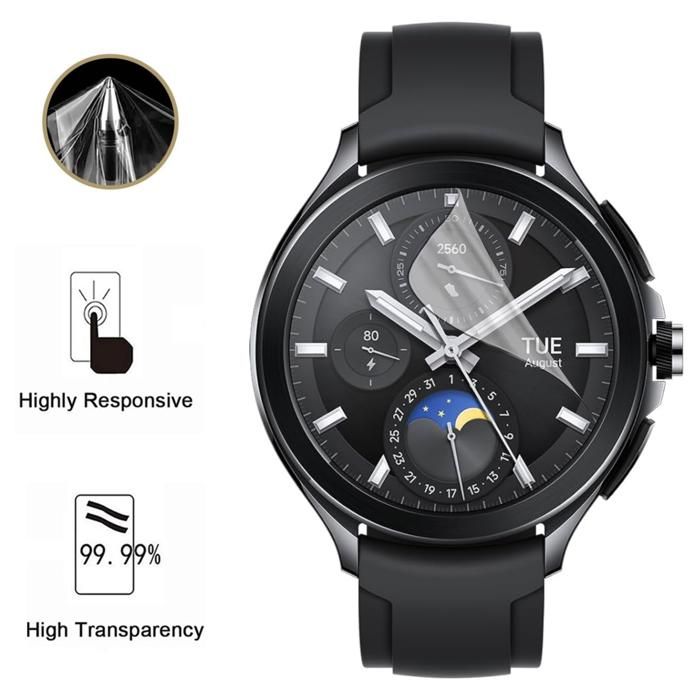 Защитная пленка для Xiaomi Watch 2 Pro [Набор 6 штук] Защитная пластиковая пленка Ультратонкая Phonillico