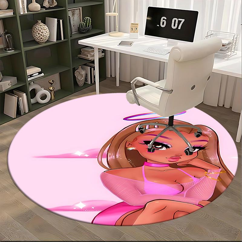Charming Angel Chair Mat - Round Carpet for Home Decor, Office Use, Bedroom & Living Room Gift0509b