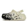 Crush Clog 811 Manufacture Night Live Special Shoe Box EVA High Street Ink Splash Hole Shoes Unisex Bone White and Black